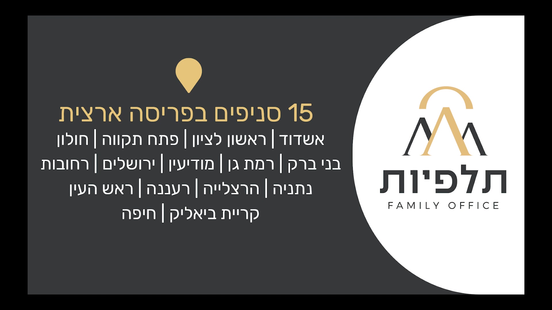 גם אני גאה להיות חלק ממשפחת "תלפיות".
ה-Family Office הגדול והמקצוען בישראל.